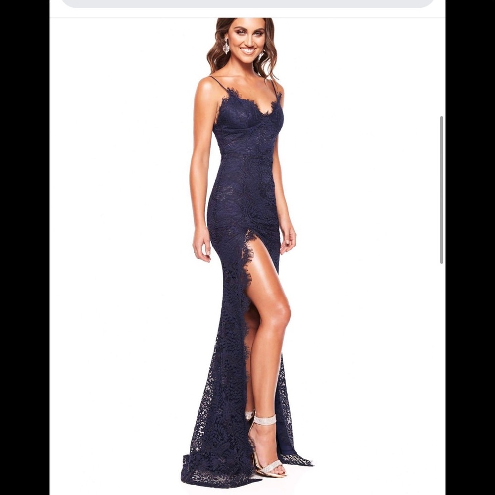 Navy Blue lace Gown